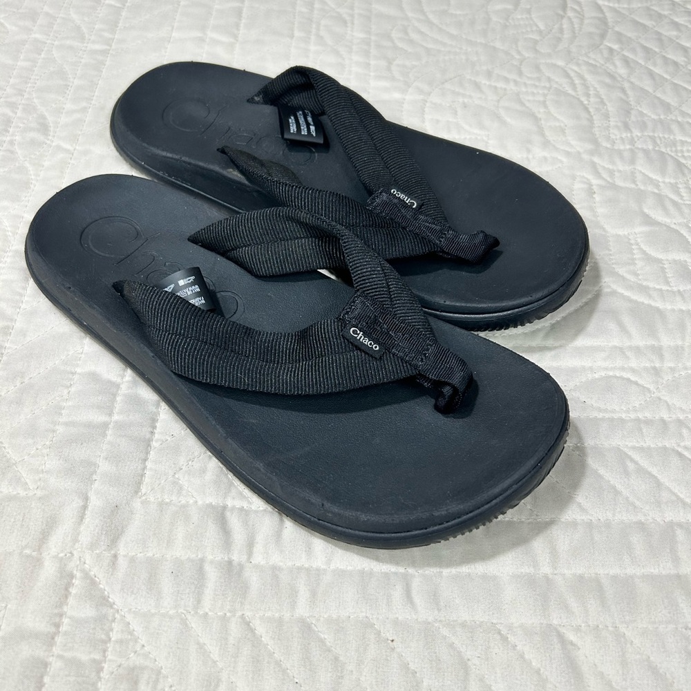 Chaco Classic Leather Flip Flop Sandal Black Women’s Size 5 JCH108604